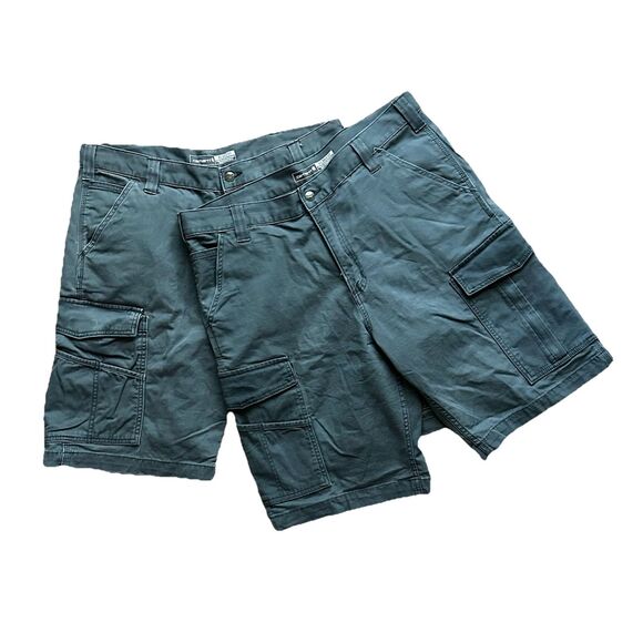 Carhartt Shorts Mens 36 Gray Relaxed Cargo Rugged Flex Canvas Workwear Set Of 2 - Picture 1 of 10